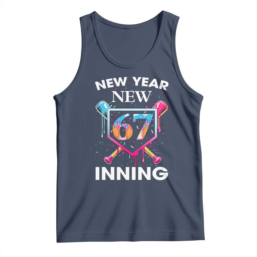 Funny Six Seven Meme Tank Top 67 Number Sports American Football Ice Cream Drip TS14 Navy Print Your Wear
