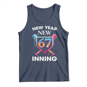 Funny Six Seven Meme Tank Top 67 Number Sports American Football Ice Cream Drip TS14 Navy Print Your Wear
