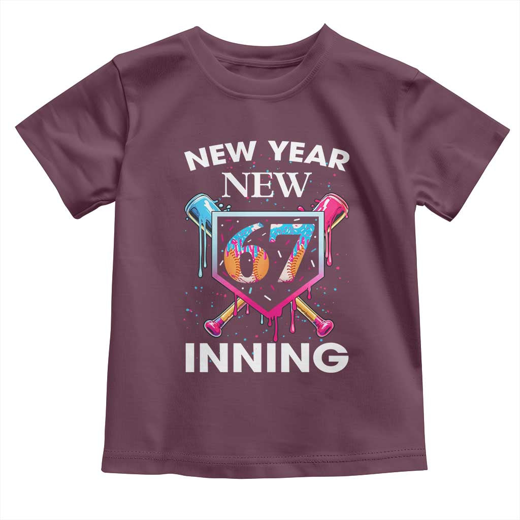 Funny Six Seven Meme Toddler T Shirt 67 Number Sports American Football Ice Cream Drip TS14 Maroon Print Your Wear