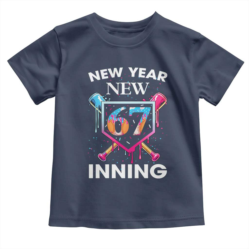 Funny Six Seven Meme Toddler T Shirt 67 Number Sports American Football Ice Cream Drip TS14 Navy Print Your Wear