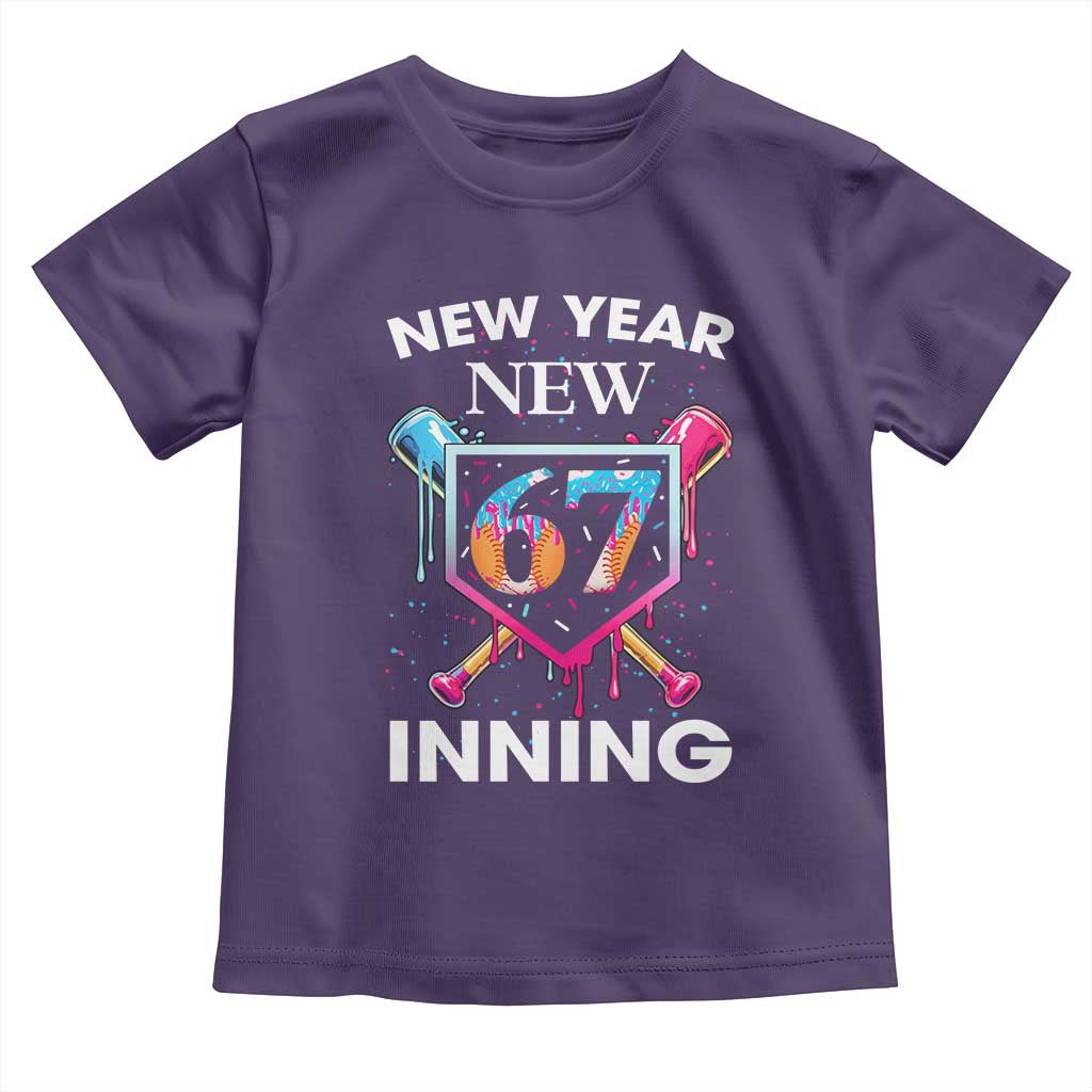 Funny Six Seven Meme Toddler T Shirt 67 Number Sports American Football Ice Cream Drip TS14 Purple Print Your Wear