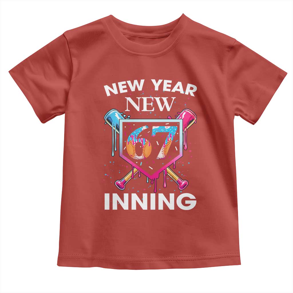 Funny Six Seven Meme Toddler T Shirt 67 Number Sports American Football Ice Cream Drip TS14 Red Print Your Wear