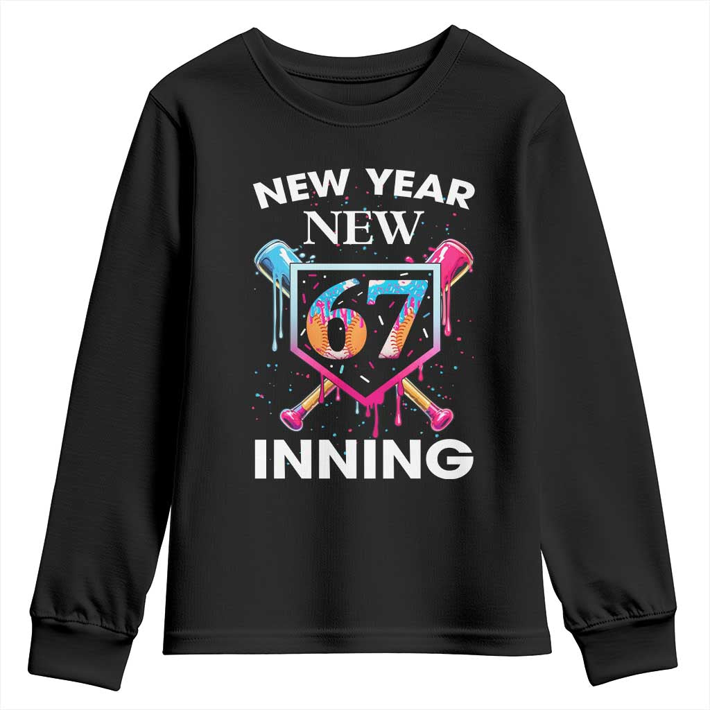 Funny Six Seven Meme Youth Sweatshirt 67 Number Sports American Football Ice Cream Drip TS14 Black Print Your Wear