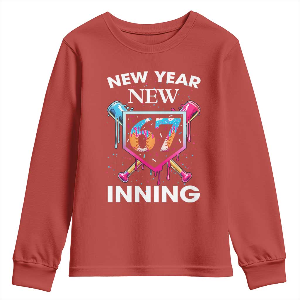 Funny Six Seven Meme Youth Sweatshirt 67 Number Sports American Football Ice Cream Drip TS14 Red Print Your Wear