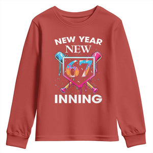 Funny Six Seven Meme Youth Sweatshirt 67 Number Sports American Football Ice Cream Drip TS14 Red Print Your Wear