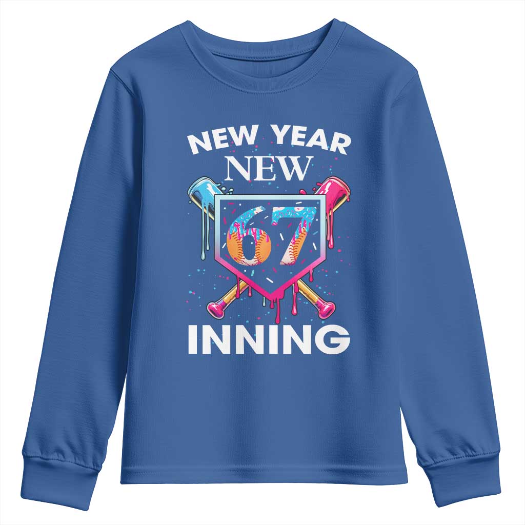 Funny Six Seven Meme Youth Sweatshirt 67 Number Sports American Football Ice Cream Drip TS14 Royal Blue Print Your Wear
