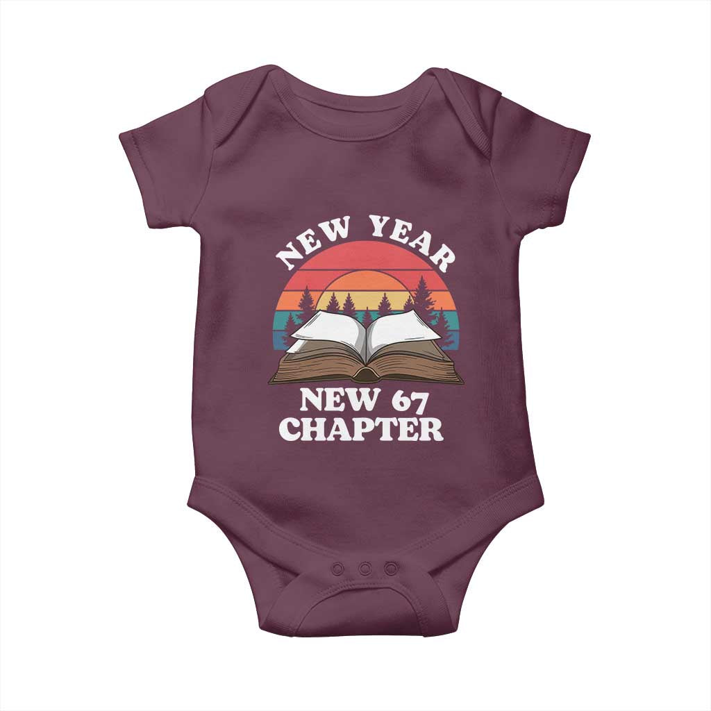 Funny Six Seven Meme Baby Onesie New Year New 67 Chapter TS14 Maroon Print Your Wear