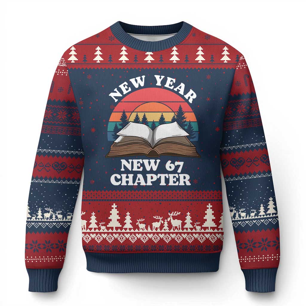 Funny Six Seven Meme Ugly Christmas Sweater New Year New 67 Chapter TS14 Navy Red Print Your Wear