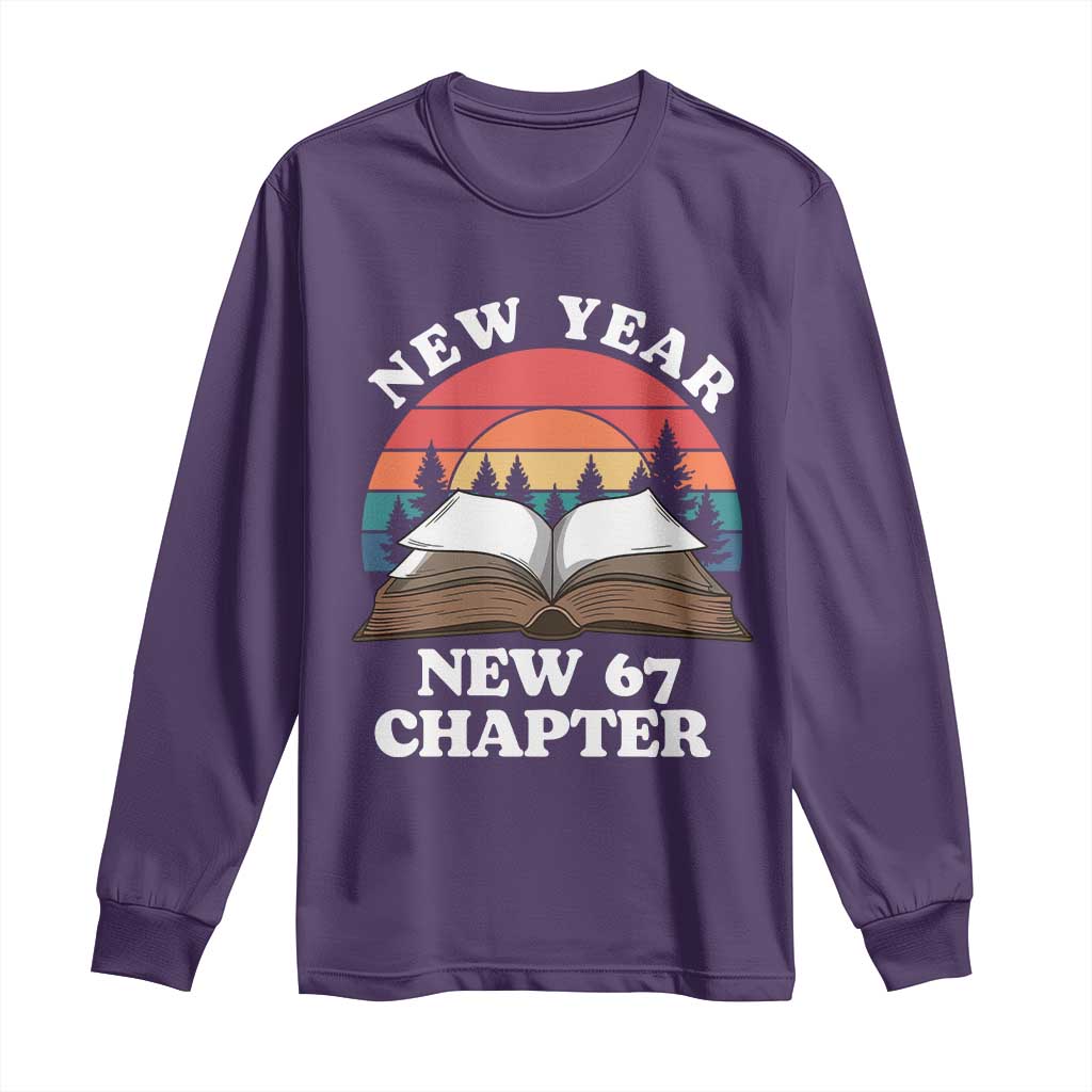 Funny Six Seven Meme Long Sleeve Shirt New Year New 67 Chapter TS14 Purple Print Your Wear