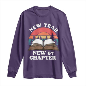 Funny Six Seven Meme Long Sleeve Shirt New Year New 67 Chapter TS14 Purple Print Your Wear
