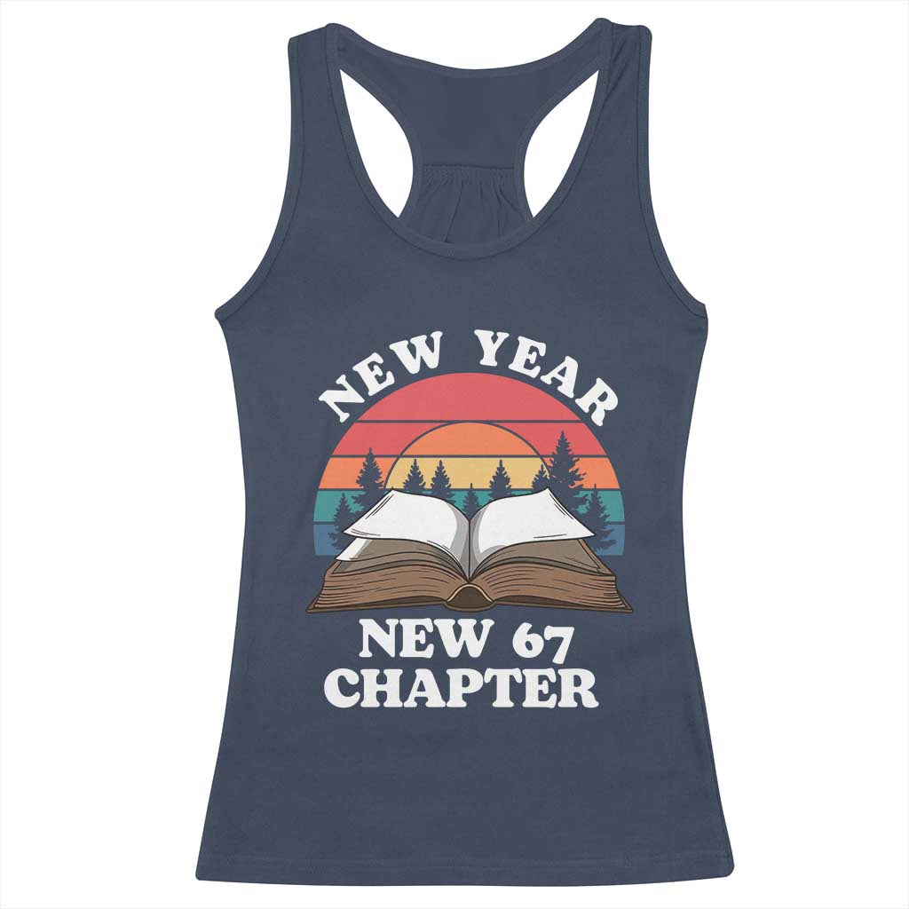 Funny Six Seven Meme Racerback Tank Top New Year New 67 Chapter TS14 Navy Print Your Wear