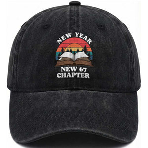 Funny Six Seven Meme Washed Cotton Baseball Cap New Year New 67 Chapter TS14 Washed Cap Universal Fit Black Print Your Wear