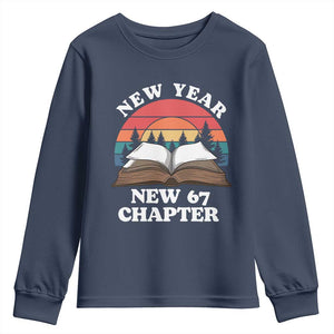 Funny Six Seven Meme Youth Sweatshirt New Year New 67 Chapter TS14 Navy Print Your Wear