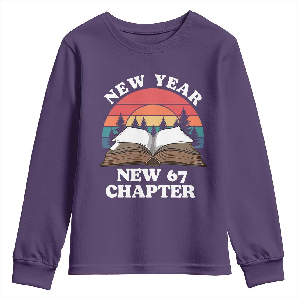 Funny Six Seven Meme Youth Sweatshirt New Year New 67 Chapter TS14 Purple Print Your Wear