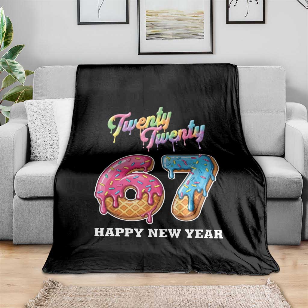 67 Six Seven Meme Throw Blanket New Year 2026 Ice Cream Drip TS14 Print Your Wear