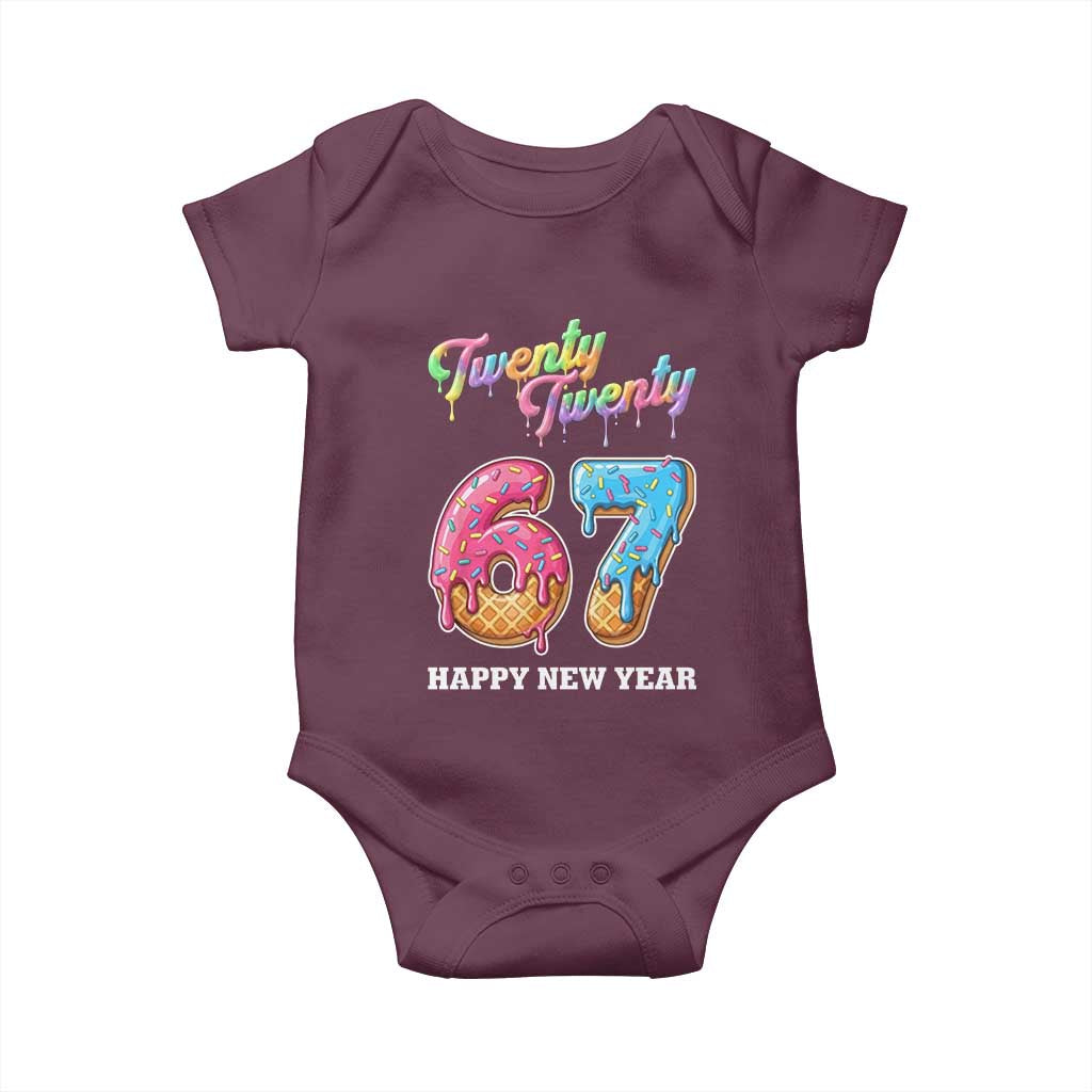 67 Six Seven Meme Baby Onesie New Year 2026 Ice Cream Drip TS14 Maroon Print Your Wear