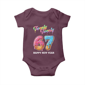 67 Six Seven Meme Baby Onesie New Year 2026 Ice Cream Drip TS14 Maroon Print Your Wear