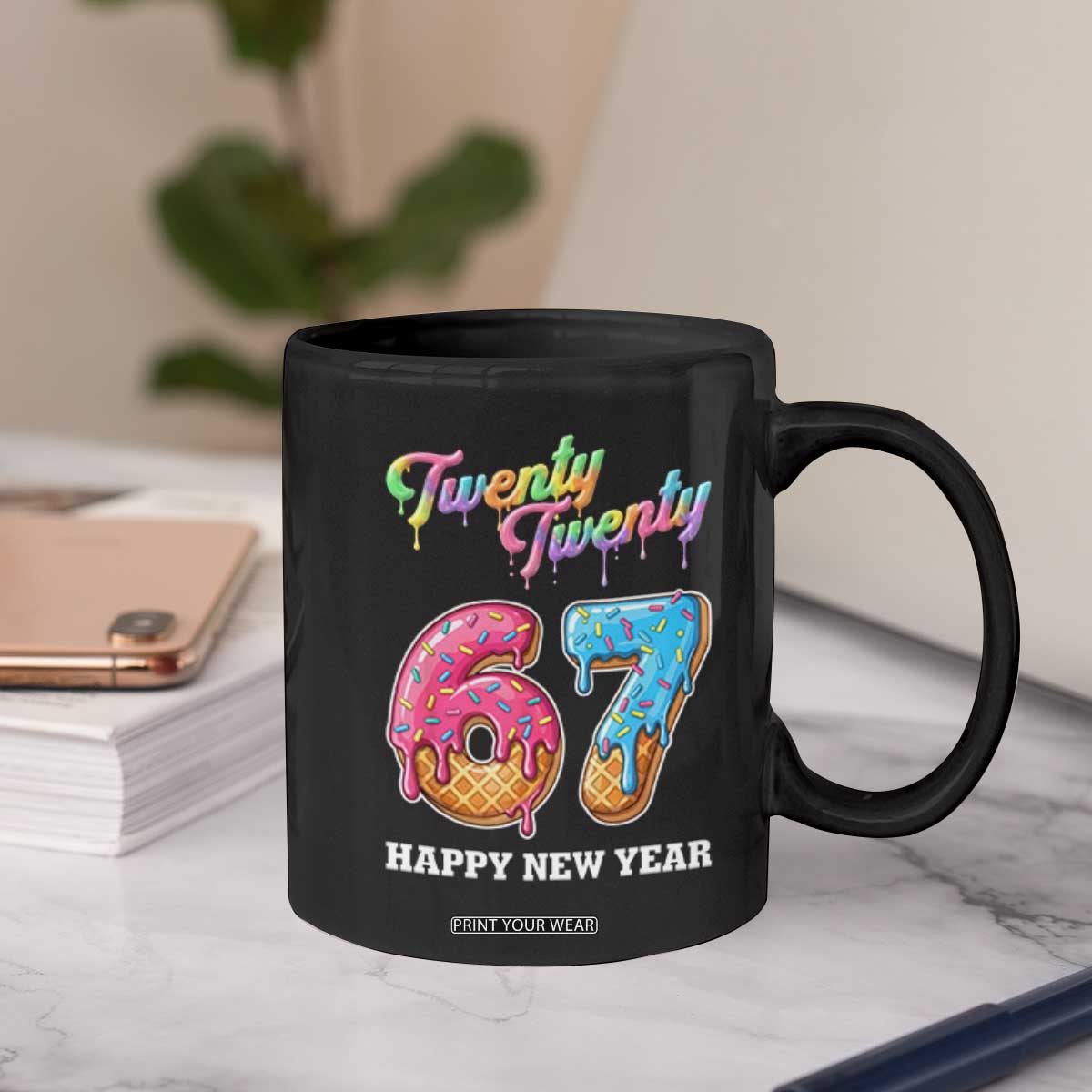 67 Six Seven Meme Coffee Mug New Year 2026 Ice Cream Drip TS14 Print Your Wear