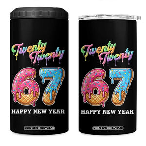 67 Six Seven Meme 4 in 1 Can Cooler Tumbler New Year 2026 Ice Cream Drip TS14 One Size: 16 oz Black Print Your Wear