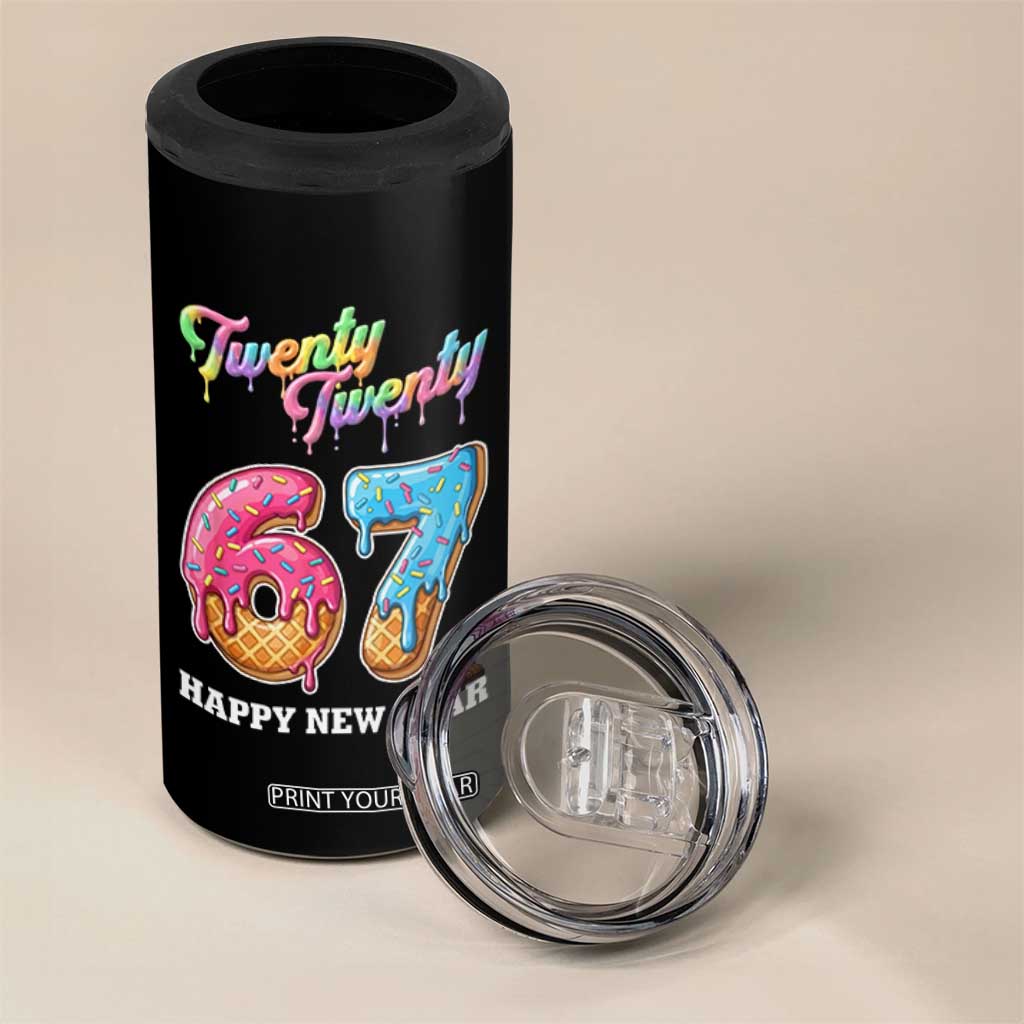 67 Six Seven Meme 4 in 1 Can Cooler Tumbler New Year 2026 Ice Cream Drip TS14 Print Your Wear