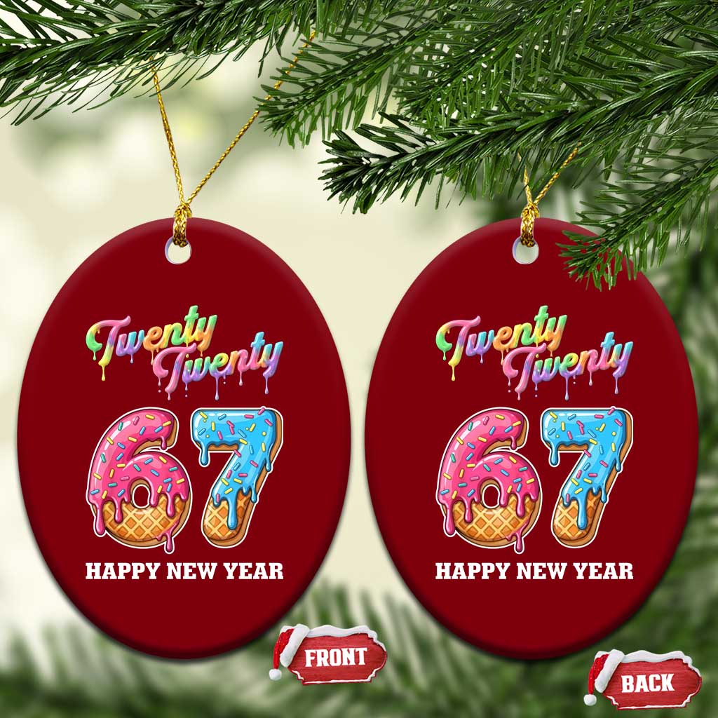 67 Six Seven Meme Ceramic Ornament New Year 2026 Ice Cream Drip TS14 Print Your Wear