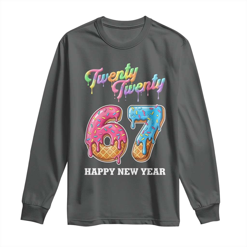 67 Six Seven Meme Long Sleeve Shirt New Year 2026 Ice Cream Drip TS14 Dark Heather Print Your Wear