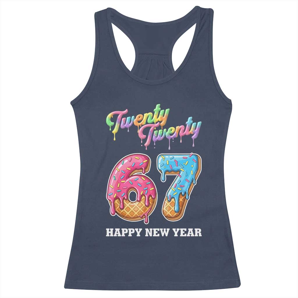 67 Six Seven Meme Racerback Tank Top New Year 2026 Ice Cream Drip TS14 Navy Print Your Wear