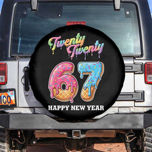 67 Six Seven Meme Spare Tire Cover New Year 2026 Ice Cream Drip TS14 No hole Black Print Your Wear