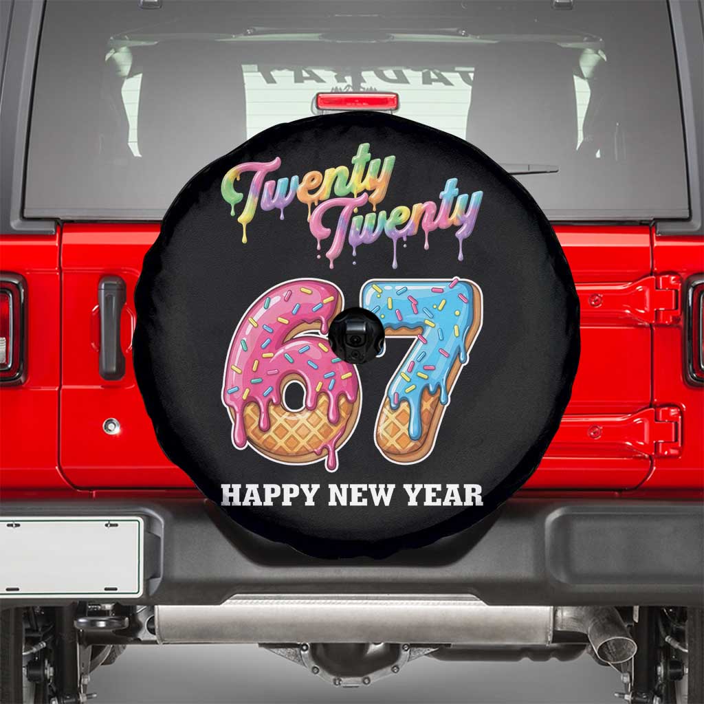 67 Six Seven Meme Spare Tire Cover New Year 2026 Ice Cream Drip TS14 Black Print Your Wear