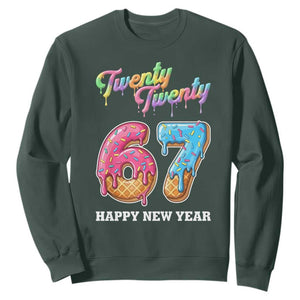 67 Six Seven Meme Sweatshirt New Year 2026 Ice Cream Drip TS14 Dark Forest Green Print Your Wear