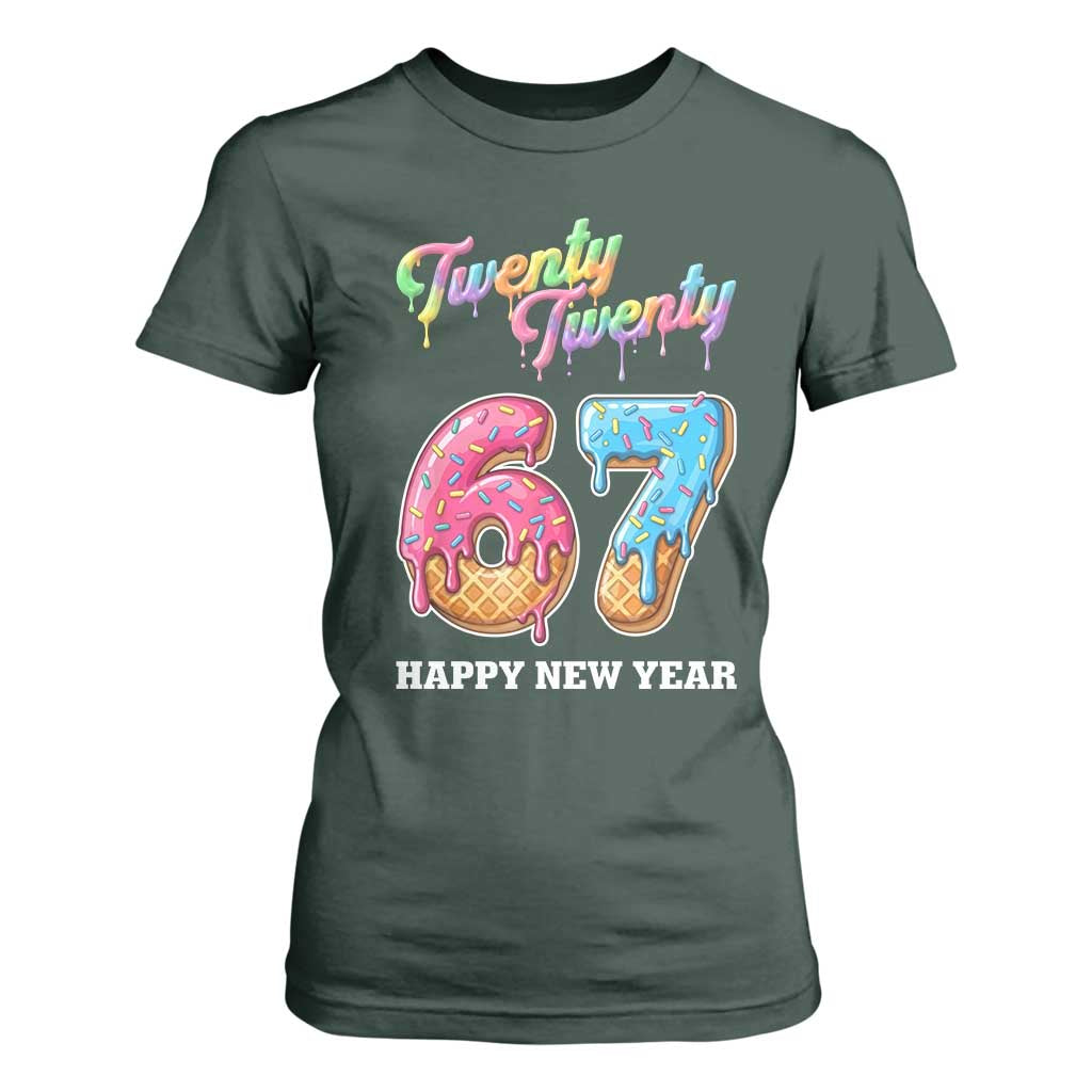 67 Six Seven Meme T Shirt For Women New Year 2026 Ice Cream Drip TS14 Dark Forest Green Print Your Wear
