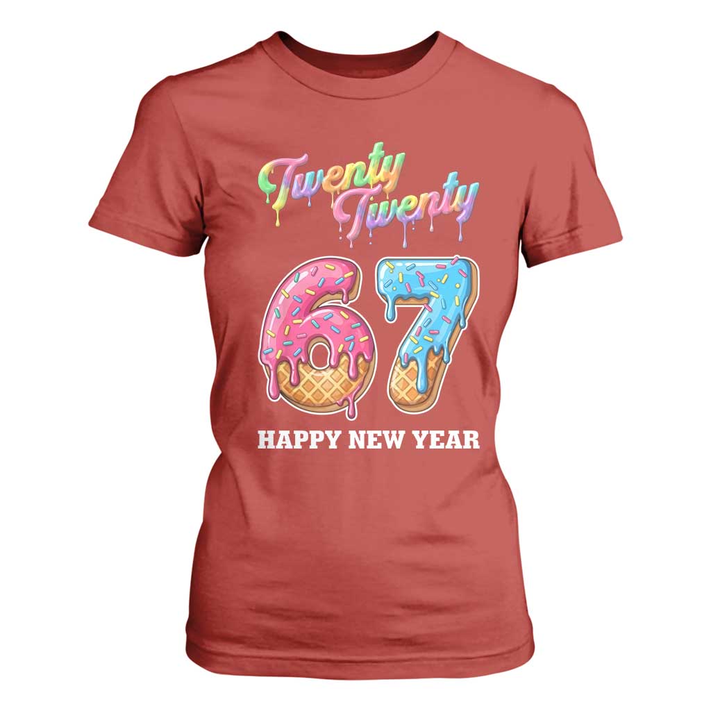 67 Six Seven Meme T Shirt For Women New Year 2026 Ice Cream Drip TS14 Red Print Your Wear