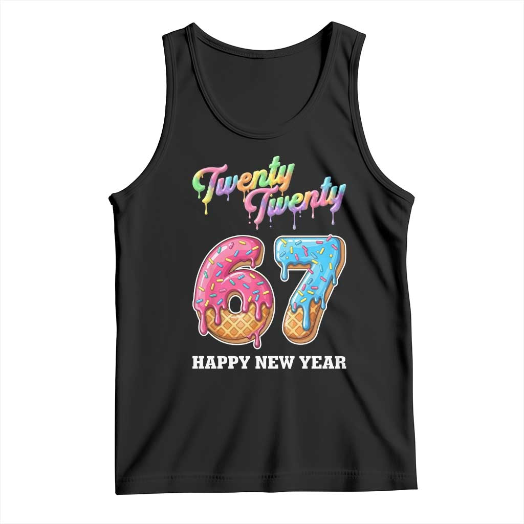 67 Six Seven Meme Tank Top New Year 2026 Ice Cream Drip TS14 Black Print Your Wear