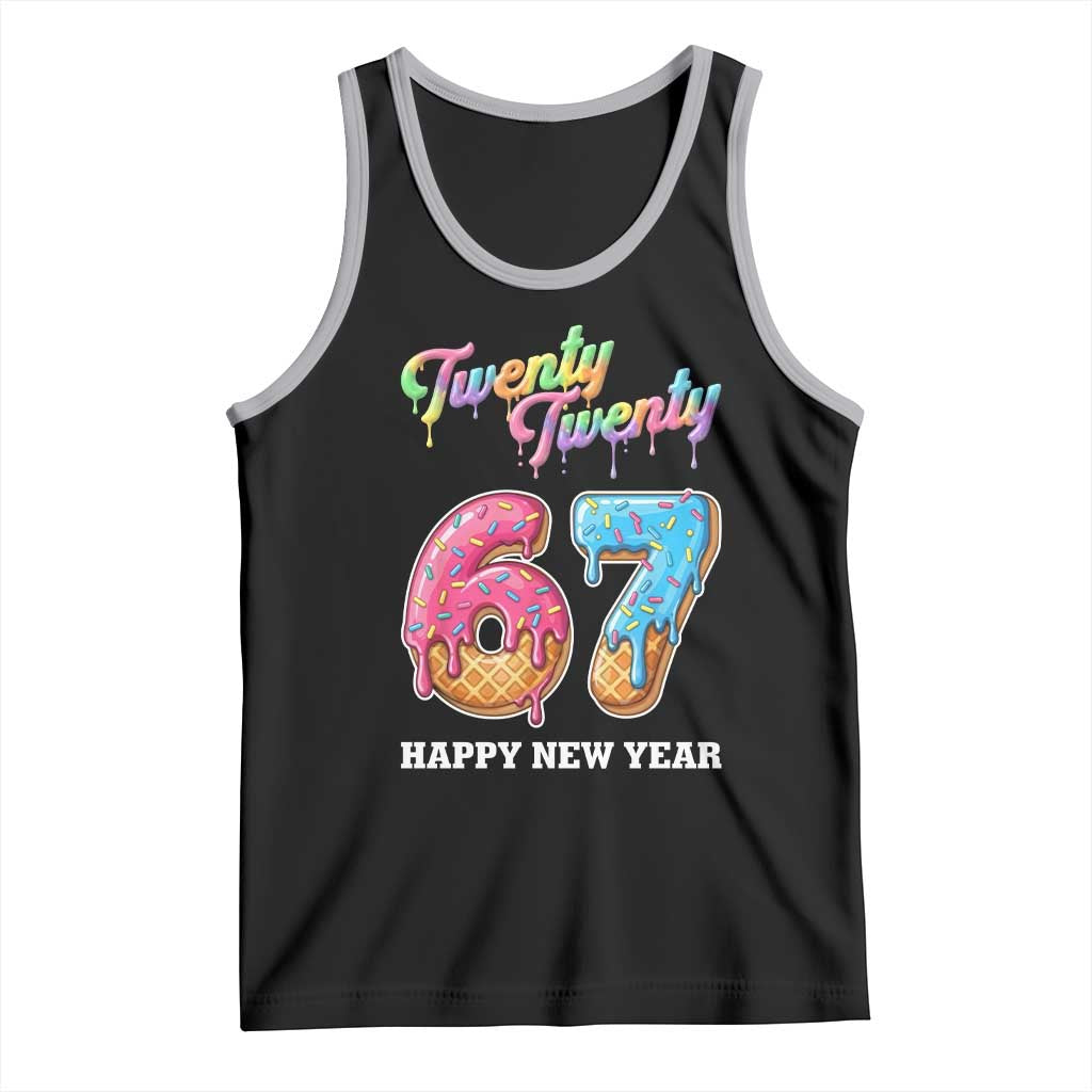 67 Six Seven Meme Tank Top New Year 2026 Ice Cream Drip TS14 Black Athletic Heather Print Your Wear