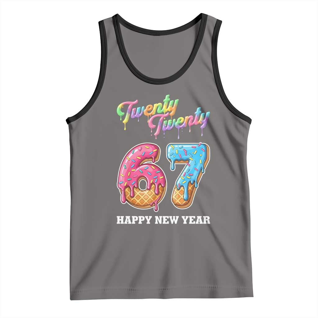 67 Six Seven Meme Tank Top New Year 2026 Ice Cream Drip TS14 Deep Heather Black Print Your Wear