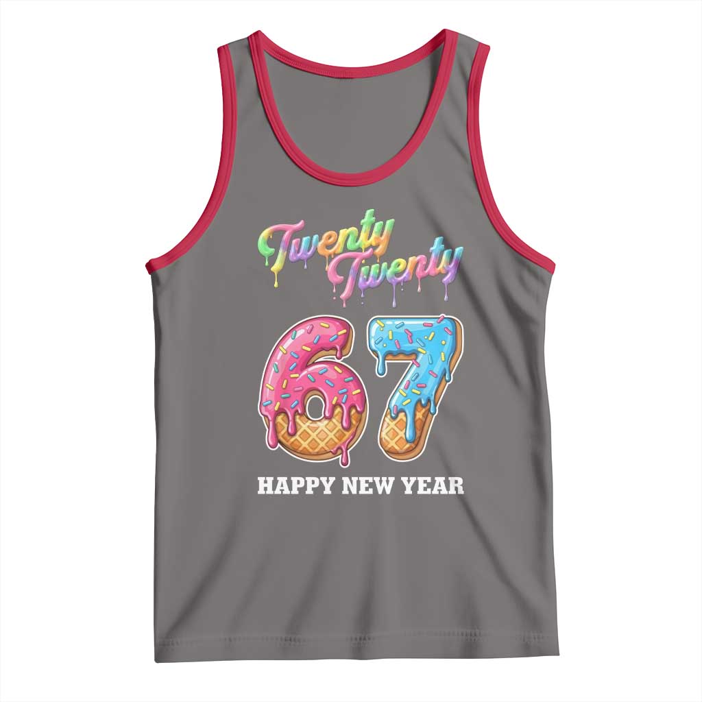 67 Six Seven Meme Tank Top New Year 2026 Ice Cream Drip TS14 Deep Heather Red Print Your Wear