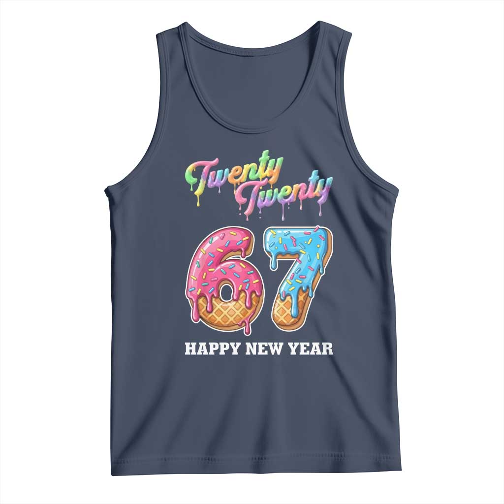 67 Six Seven Meme Tank Top New Year 2026 Ice Cream Drip TS14 Navy Print Your Wear