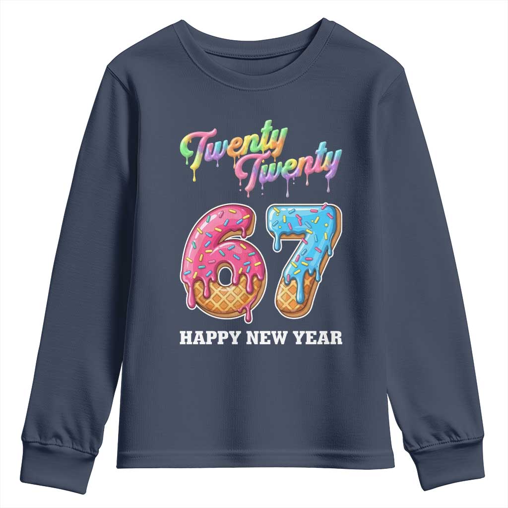 67 Six Seven Meme Youth Sweatshirt New Year 2026 Ice Cream Drip TS14 Navy Print Your Wear