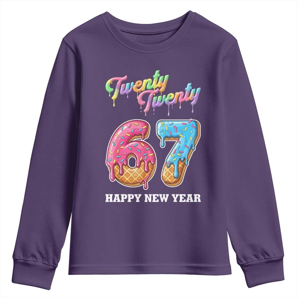 67 Six Seven Meme Youth Sweatshirt New Year 2026 Ice Cream Drip TS14 Purple Print Your Wear