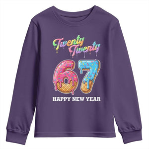 67 Six Seven Meme Youth Sweatshirt New Year 2026 Ice Cream Drip TS14 Purple Print Your Wear