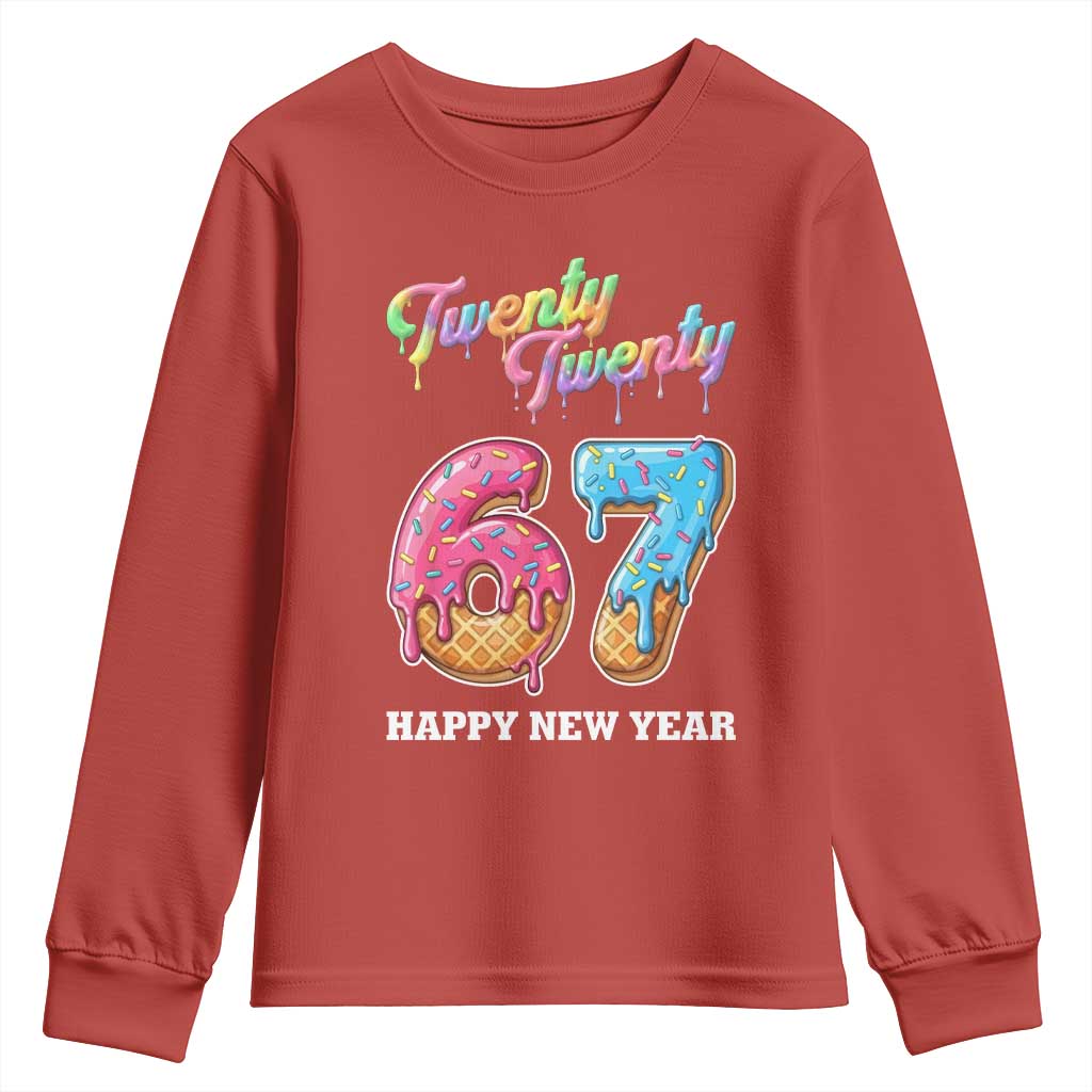 67 Six Seven Meme Youth Sweatshirt New Year 2026 Ice Cream Drip TS14 Red Print Your Wear