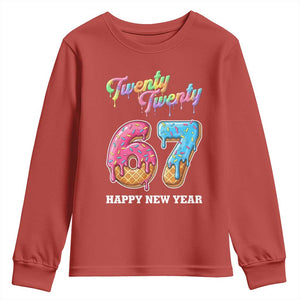 67 Six Seven Meme Youth Sweatshirt New Year 2026 Ice Cream Drip TS14 Red Print Your Wear