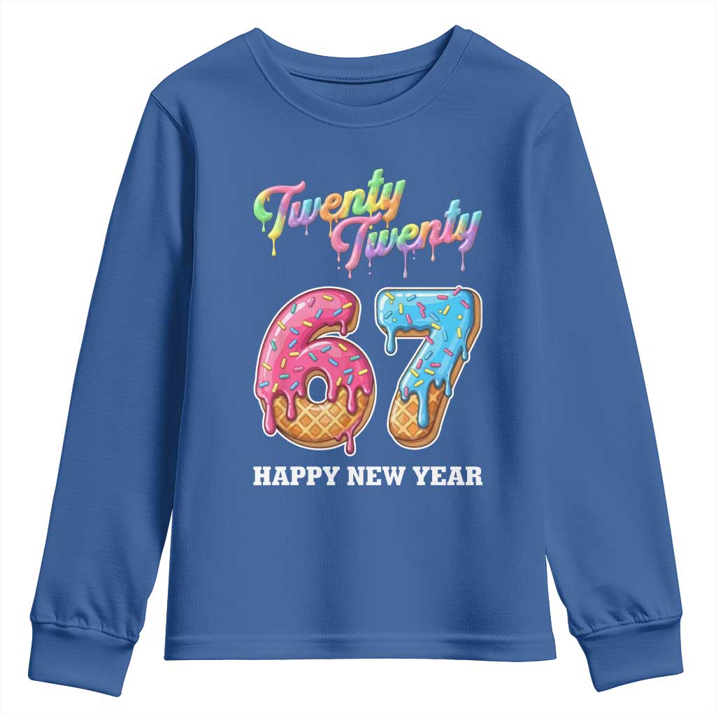 67 Six Seven Meme Youth Sweatshirt New Year 2026 Ice Cream Drip TS14 Royal Blue Print Your Wear