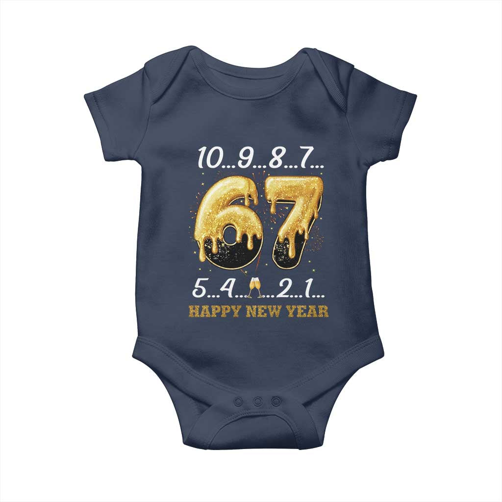 67 Six Seven Meme Baby Onesie Happy New Year 2026 TS14 Navy Print Your Wear
