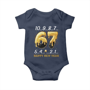 67 Six Seven Meme Baby Onesie Happy New Year 2026 TS14 Navy Print Your Wear