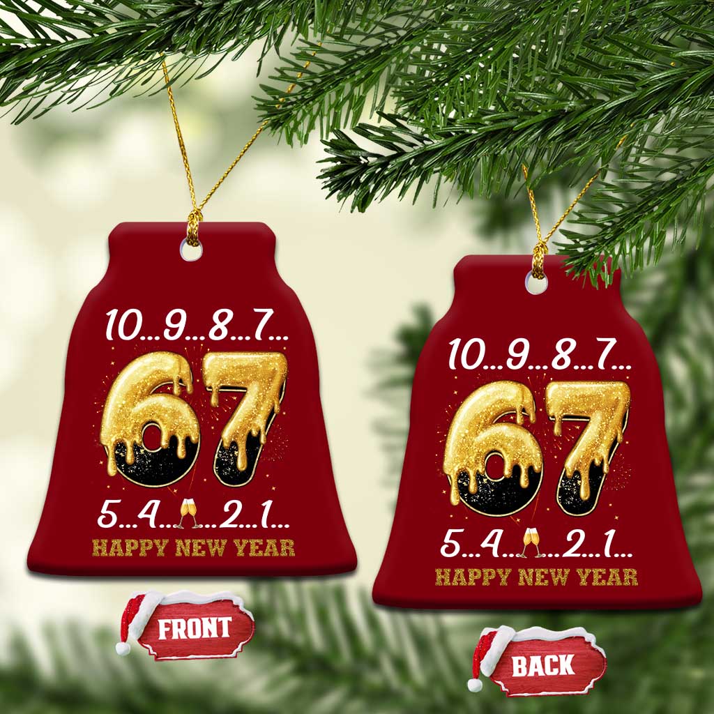 67 Six Seven Meme Ceramic Ornament Happy New Year 2026 TS14 Print Your Wear