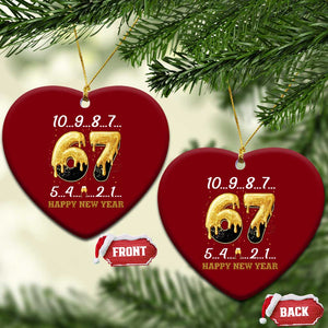 67 Six Seven Meme Ceramic Ornament Happy New Year 2026 TS14 Print Your Wear