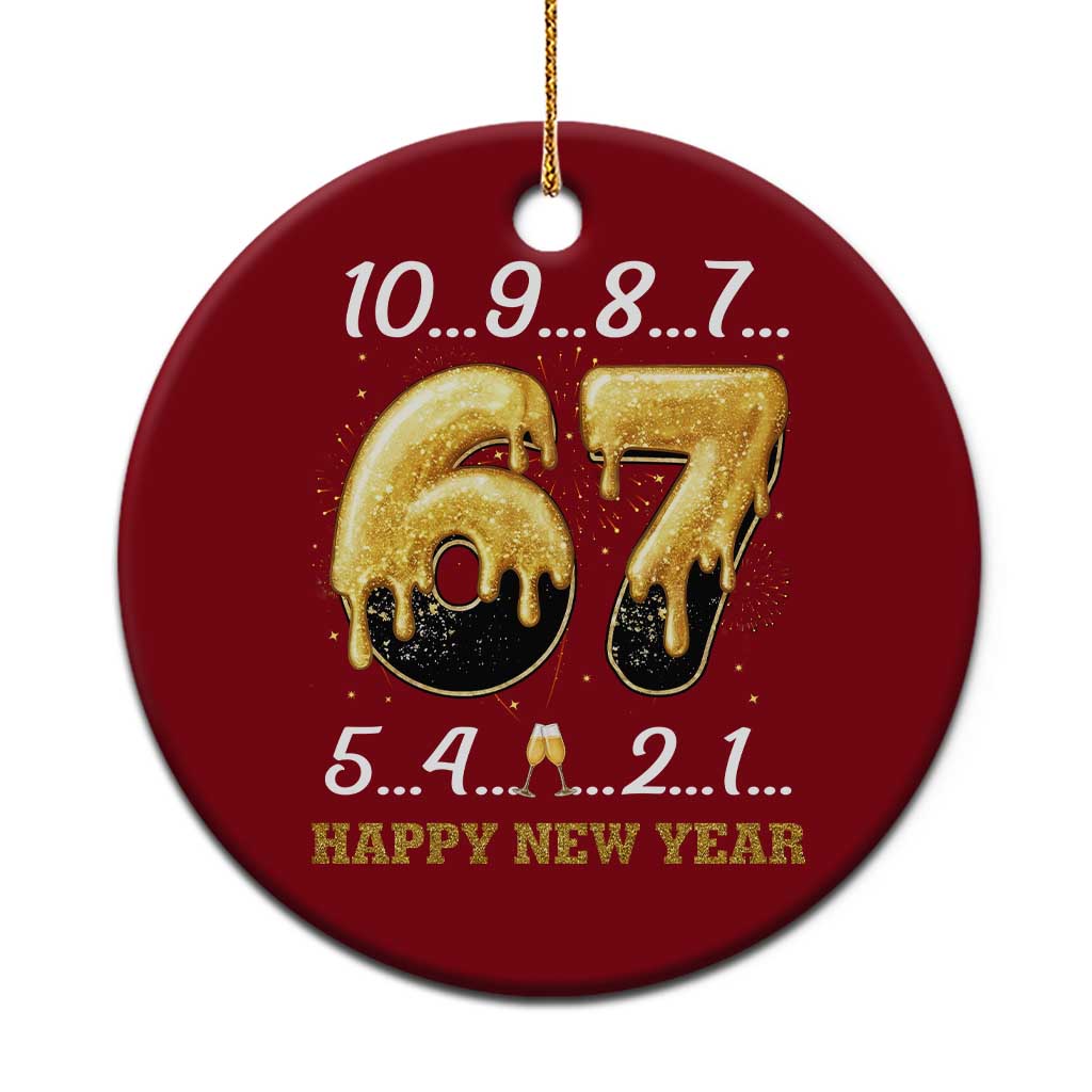 67 Six Seven Meme Ceramic Ornament Happy New Year 2026 TS14 1pc Red Print Your Wear