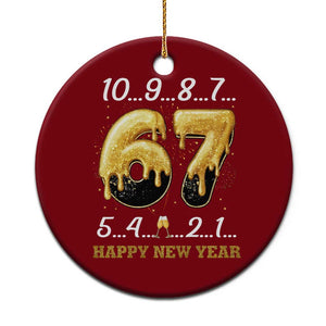67 Six Seven Meme Ceramic Ornament Happy New Year 2026 TS14 1pc Red Print Your Wear