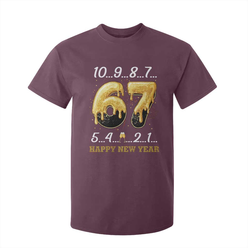67 Six Seven Meme T Shirt For Kid Happy New Year 2026 TS14 Maroon Print Your Wear